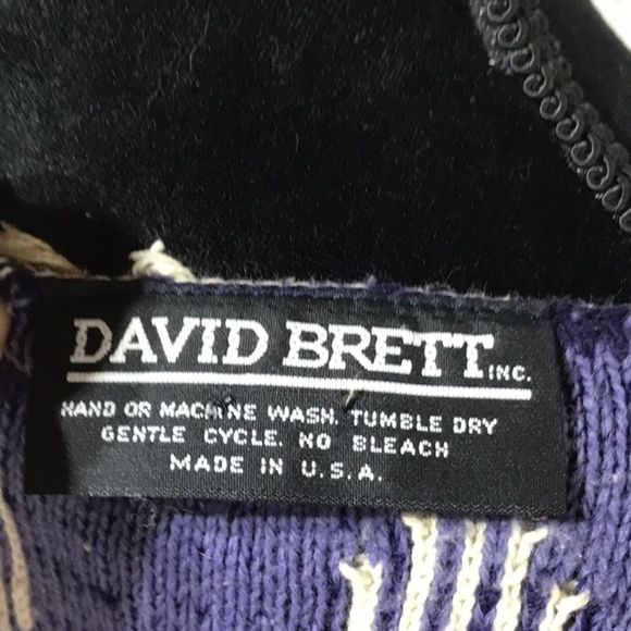 Funky Vintage Fringe Patch V- Neck Sweater Unique BoHo Fringe - Picture 6 of 8